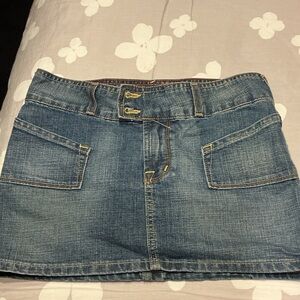 Von Dutch Vintage Classic Blue Jean Mini Skirt